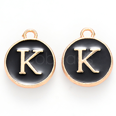Golden Plated Alloy Charms LS-ENAM-S118-02K-1