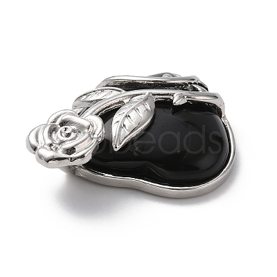 Natural Obsidian Pendants G-B042-01P-01-1