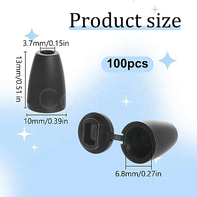 Plastic Cord End Caps LS-FIND-WH0750-205-1