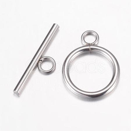 Tarnish Resistant 304 Stainless Steel Toggle Clasps STAS-G071-36P-1