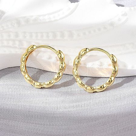 Brass Huggie Hoop Earrings EJEW-L231-33G-1