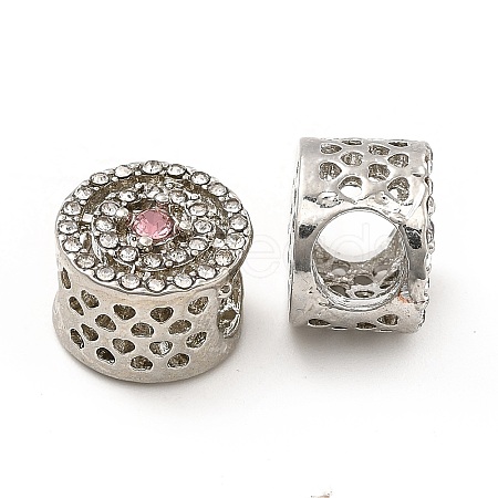 Rack Plating Alloy Rhinestone European Beads PALLOY-P289-52P-01-1