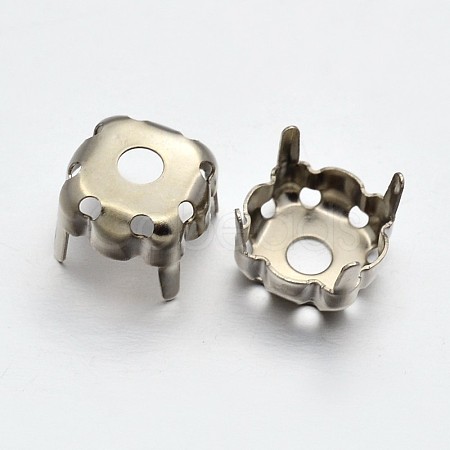 Square Brass Sew on Prong Settings KK-O084-05-8x8mm-1