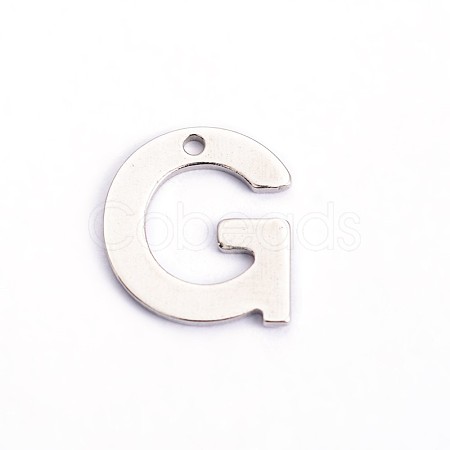 Tarnish Resistant 304 Stainless Steel Letter Charms STAS-O072-G-1