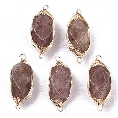 Natural Strawberry Quartz Links/Connectors G-T131-100D-1