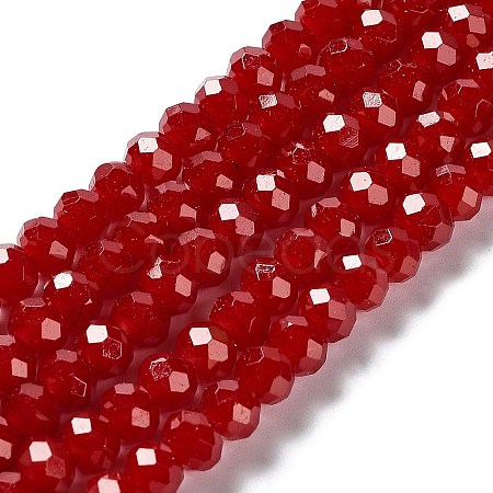Baking Paint Imitation Jade Glass Bead Strands DGLA-A034-J6MM-A29-1