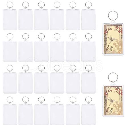 24 Bags Acrylic & Iron Photo Frame Keychains AJEW-GL0003-43-1