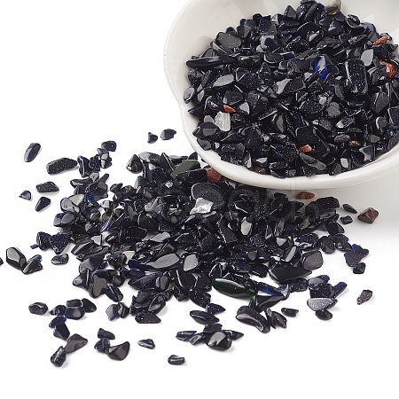 Synthetic Blue Goldstone Chips Beads G-O103-25-1
