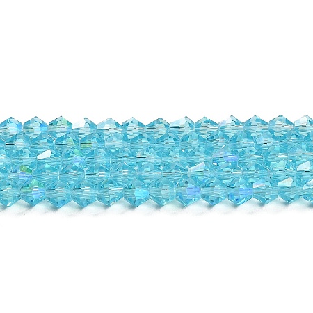 Transparent Electroplate Glass Beads Strands EGLA-A039-T3mm-L20-1