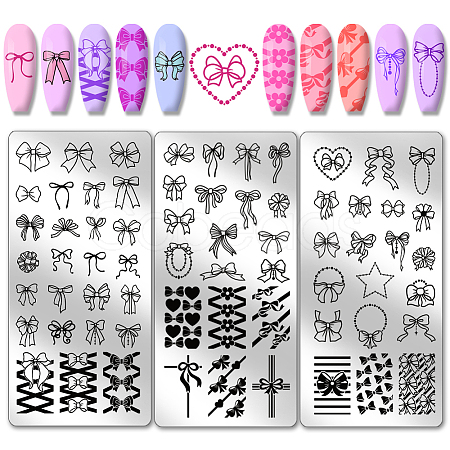 Stainless Steel DIY Nail Art Templates MRMJ-WH0092-050-1