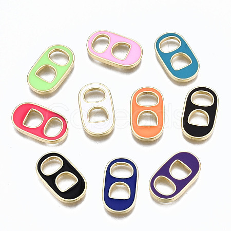Brass Enamel Link Connectors KK-S362-023-NR-1
