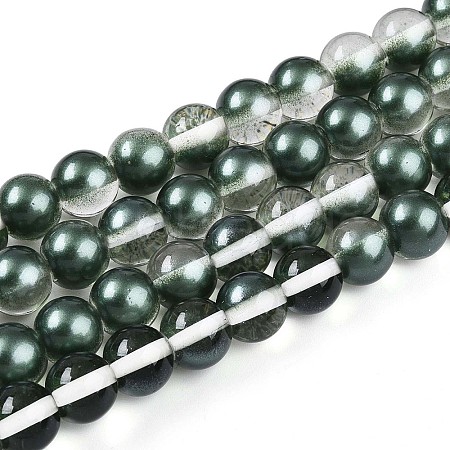 Baking Paint Transparent Glass Beads X1-DGLA-N011-10mm-07-1