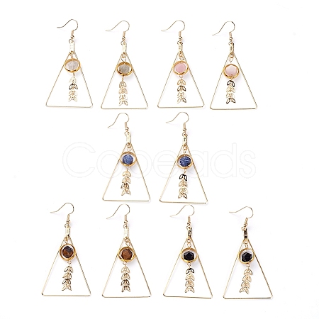 Natural Mixed Gemstone Dangle Earrings EJEW-JE04025-1