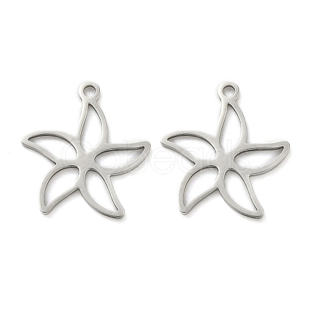 Hollow 201 Stainless Steel Pendants STAS-F337-10G-P-1