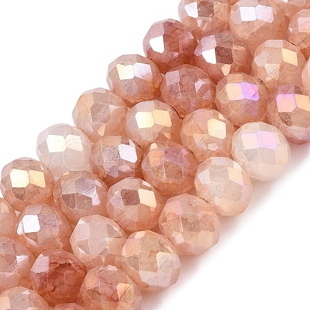 Electroplate Crackle Imitation Jade Glass Beads Strands LS-EGLA-Q131-02C-05-1