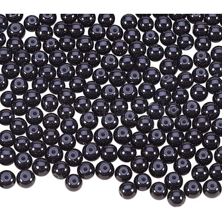 5 Strands Baking Paint Pearlized Glass Pearl Round Bead Strands HY-PH0002-22-B-1