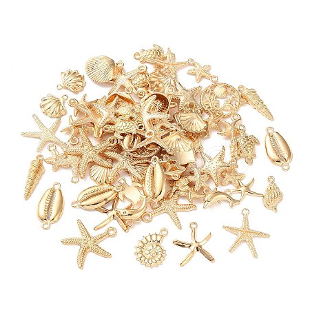 Sea Animals Alloy Pendants FIND-Z102-01G-02-1