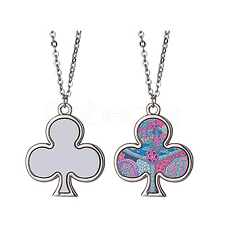 Sublimation Blank Aluminum Pendant Necklace LS-NJEW-E020-02P-04-1