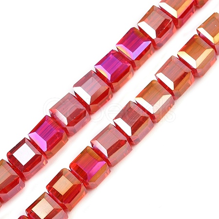 Electroplate Transparent Glass Beads Strands EGLA-B011-07A-AB04-1