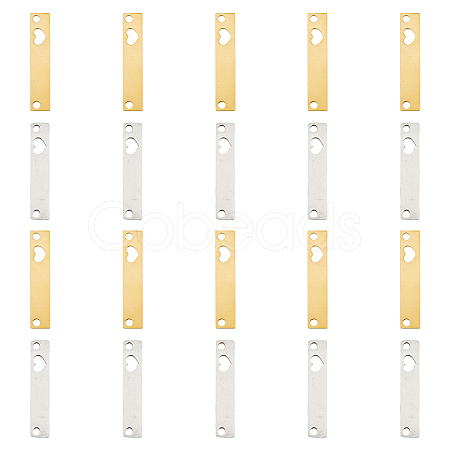 20Pcs 2 Colors 201 Stainless Steel Pendants STAS-DC0014-09-1