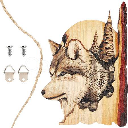 3D Wolf Animal Carving Handcraft HJEW-WH0028-47-1