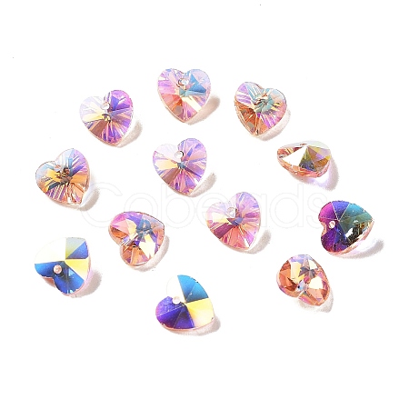 Electroplate Glass Charms GGLA-Z002-02K-1