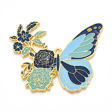 Rack Plating Alloy Enamel Big Pendants LS-ENAM-N056-399D-G-1
