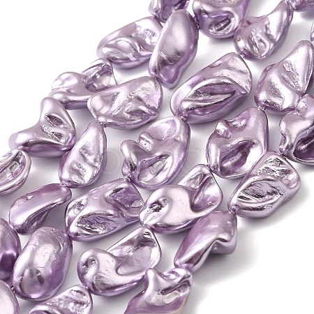 Electroplated Shell Pearl Beads Strands BSHE-A001-01D-1