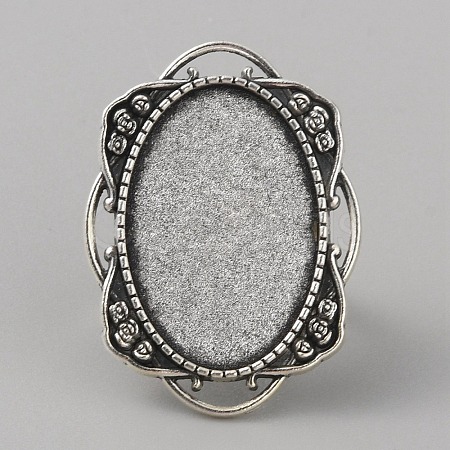 Adjustable Alloy Finger Rings Components PALLOY-WH0101-37AS-1