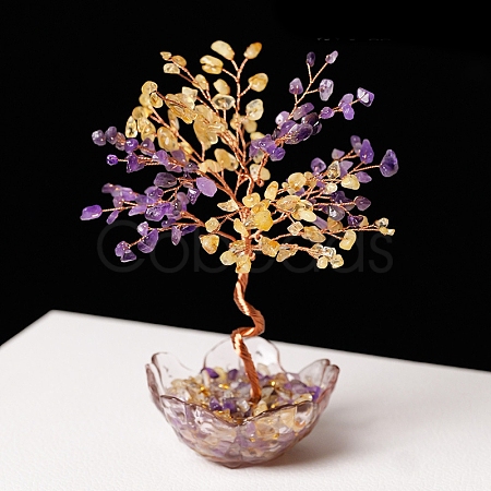 Natural Ametrine Chips Tree of Life Decorations PW-WGCA097-05-1