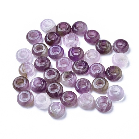 Natural Amethyst European Beads G-G740-12x6mm-13-1