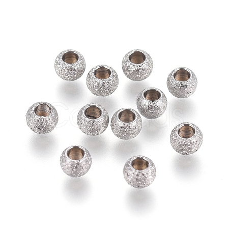 Tarnish Resistant 304 Stainless Steel Textured Spacer Beads STAS-P108-04P-A-1