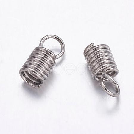 Tarnish Resistant 304 Stainless Steel Coil Cord Ends STAS-K146-070-9x4mm-1