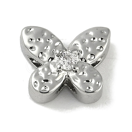 Brass Micro Pave Cubic Zirconia Beads KK-P283-19P-1