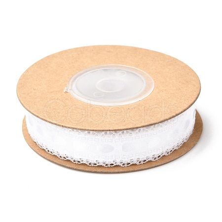 Polyester Ribbon with Flower Edge Trimming SRIB-F010-01B-1