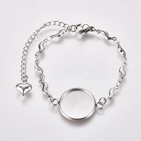 304 Stainless Steel Bracelet Making STAS-WH0014-22P-1