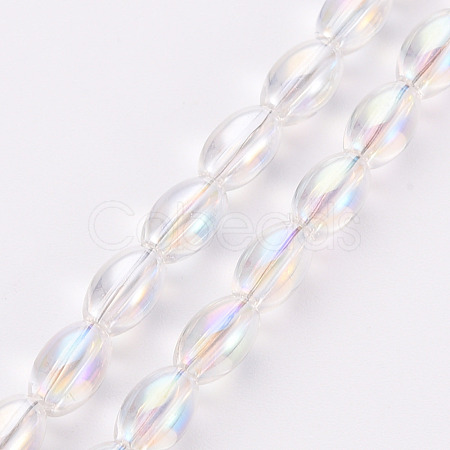 Electroplate Transparent Glass Beads Strands EGLA-T020-11-A02-1