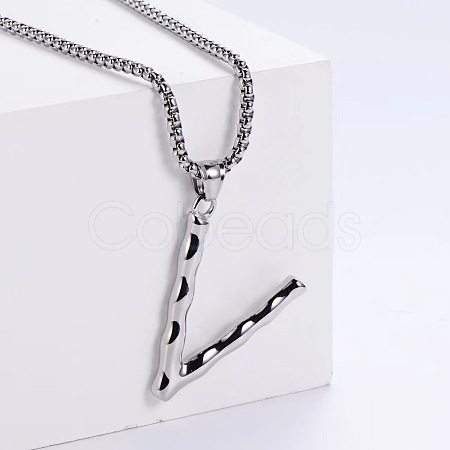Minimalist chic collarbone necklace with 26 English letters design LW4134-48-1