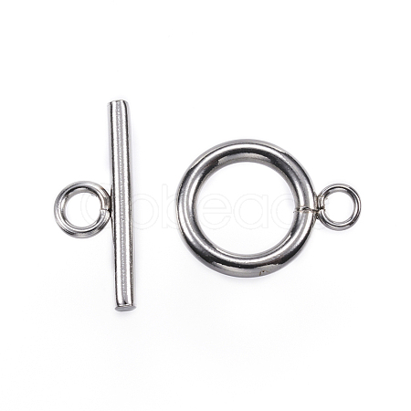 Non-Tarnish 304 Stainless Steel Toggle Clasps X-STAS-F040-40C-P-1