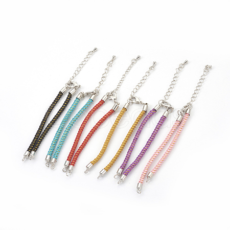 Adjustable Nylon Cord Bracelet Making MAK-F026-B-P-1