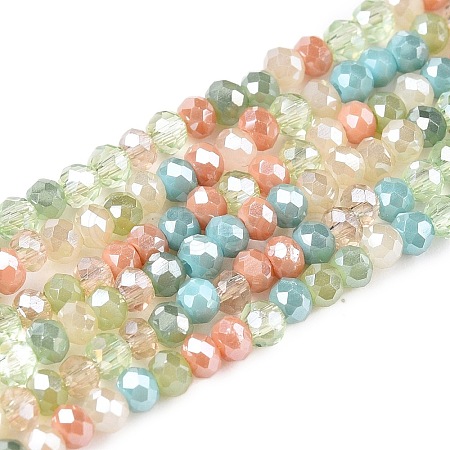 Electroplate Glass Beads Strands X-GLAA-T023-A16-07-1