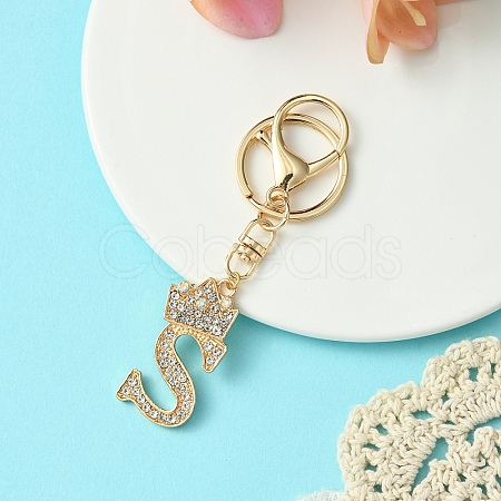 Golden Alloy Rhinestone Keychain KEYC-YW00105-19-1