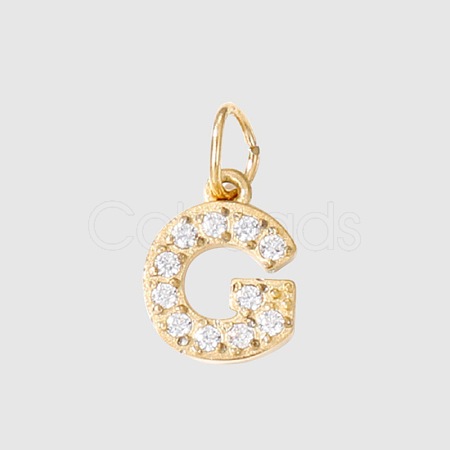 Stainless Steel Cubic Zirconia Pendants with Jump Rings FIND-PW0024-08G-1