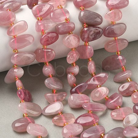 Natural Madagascar Rose Quartz Beads Strands G-P604-A05-01-1
