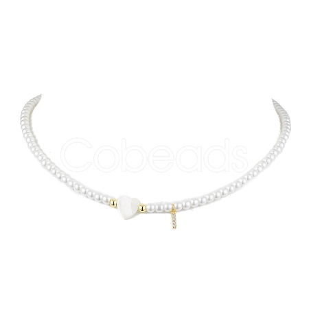 Brass Micro Pave Grade AAA Cubic Zirconia Letter Pendant Necklaces NJEW-JN04771-09-1