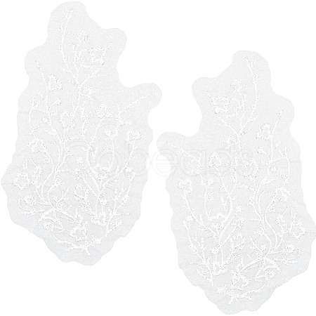 Flower Beading Lace Appliques DIY-WH0304-958-1