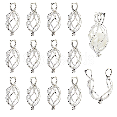 14Pcs Brass Locket Pendants KK-BC0014-97-1