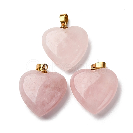 Natural Rose Quartz Pendants X-G-G287-01G-09-1