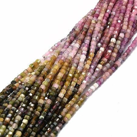 Natural Multicolor Tourmaline Beads Strands G-E576-73-1
