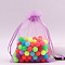 Rectangle Organza Drawstring Bags, Plum, 15x10cm